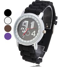 Numbers Women's Irregular Style Silicone Analog Quartz Wrist Watch (Assorted Colors)