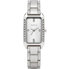 Oasis Ladies Quartz Watch With Silver Dial Analogue Display And Silver Bracelet B1174
