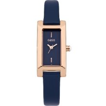 Oasis Women's Quartz Watch With Blue Dial Analogue Display And Blue Leather Strap B1355