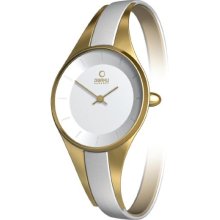 Obaku Harmony Womens Pure Feminine Stainless Watch - White Leather Strap - White Dial - V110LGIRW