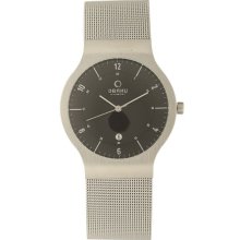 Obaku Men's Quartz Watch With Black Dial Analogue Display And Grey Stainless Steel Bracelet V133gcbmc-N2