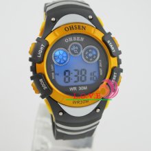 Ohsen Fashion Digital 7 Colors Alarm Digital Sport Waterproof Mens/womens Watch