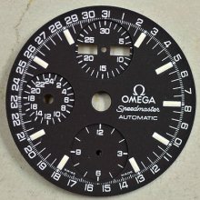 Omega Genuine 1990s Speedmaster Auto Black Calendar Mens Watch Dial Cal.1151