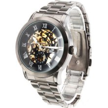 On Sale Men's Business Self-winding Automatic Analog Wrist Watch Black