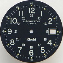 Original Vintage Hamilton Khaki Quartz Date Matte Blue Watch Dial Men's