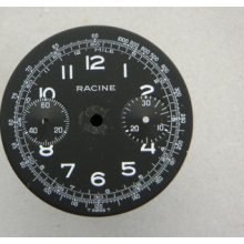 Original Vintage Racine Chronograph Black Watch Dial Landeron Caliber 50's