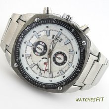 Outdoor Style Fashion Men's Date Analog Stainless Steel Wrist Quartz Watch