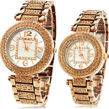 Pair of Alloy Analog Quartz Wrist Watch (Golden)