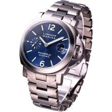 Panerai Luminor Marina Automatic Titanium Watch Blue Arabic Dial 00283