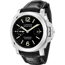 Panerai Men's Luminor Marina Automatic Black Dial Black Alligator ...