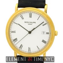 Patek Philippe Calatrava 18k Yellow Gold 33mm Quartz Hobnail Bezel