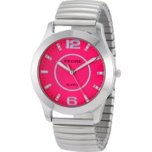 Pedre Stainless Steel Bracelet Watch with Pink Sunray Dial