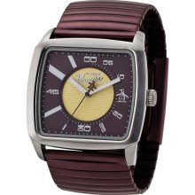 Penguin Mens Lewis Analog Stainless Watch - Brown Bracelet - Black Dial - OP-3010BR