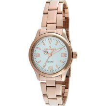 Peugeot 7064Rg Women'S 7064Rg Square Rose Gold And White Enamel Link Bracelet Watch