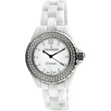 Peugeot PS4892WS Swarovski Crystal White Dial Ceramic Women's Watch