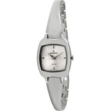 Peugeot Women's Silvertone Half Bangle Silver Dial Watch