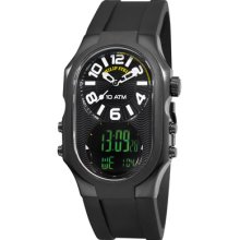 Philip Stein Watches Men's Digital Black Dial Black Rubber Black Rubbe