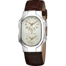Philip Stein Women's Signature Brown Leather Dual Time Watch 1-f-fsmop-achs