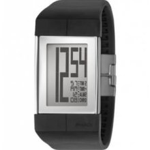 Philippe Starck Digital Black Rubber Mens Watch