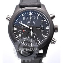 Pilot's Double Chronograph Limited (Ceramic / Black / Leather-Carbon Weave Strap)
