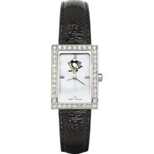 Pittsburgh Penguins Allure Ladies Watch With Black Leader Strap