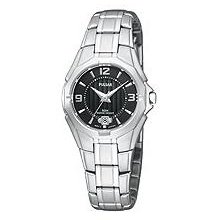 Pulsar Bracelet Collection Stainless Steel Black Dial Women's watch #PXT795