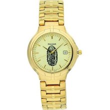Pulsar Men's Gold Tone Guadalupe Stainless Steel Dress Watch PXD778BL