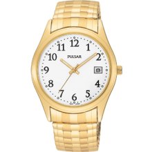 Pulsar Men's Goldtone Stainless Steel White Dial Watch