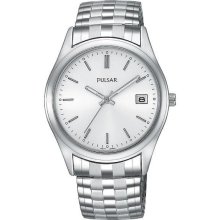 Pulsar Pxh429 Men's Expansion Stainless Steel Band Silver Dial Watch