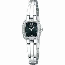 Pulsar Womens Silvertone Crystal Accent Watch