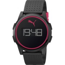 Puma Pu910971004 Flat Coaster Black Pink Watch