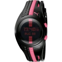 Puma Shift L Black Digital Dial Black Rubber Ladies Watch PU910482003