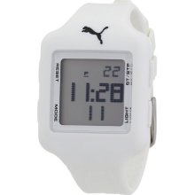 Puma Slide - Small Unisex Digital Watch With Lcd Dial Digital Display And White Plastic Or Pu Strap Pu910792002