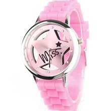 Quartz Silicone Band Wrist Watch For Women(Pink)