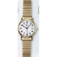 Quartzline Classic Ladies Gold Expansion Watch W/ Luminous Dial & Hands
