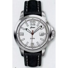 Quartzline Seapearl Men`s Watch W/ White Dial & Leather Sport Strap