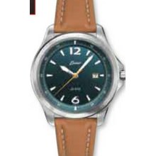 Quartzline Seapearl Watch W/ Leather Strap & Colored Dial