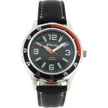 Ravel Boy's Quartz Watch With Black Dial Analogue Display And Black Plastic Or Pu Strap R5-3.8B