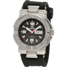 Reactor Mens Critical Mass Analog Stainless Watch - Black Rubber Strap - Black Dial - 74801