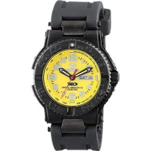 Reactor Trident Men's Black Stainless Watch - Black Rubber Strap - Yellow Dial - 59807