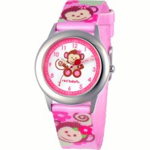 Red Balloon Monkey Stainless Steel Time Teacher Watch - Kids