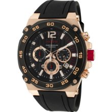 Red Line Men's Activator Chronograph Black Textured Dial Rose Ip Case