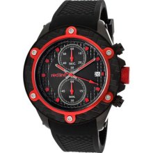 Red Line Men's 'Carbon Brake' Black Textured Silicone Watch ...