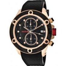 Red Line Men's Carbon Brake Chronograph Black Dial Black Silicone