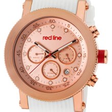 Red Line Watches Men's Compressor Chronograph Rose Dial White Textured
