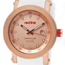 Red Line Watches Men's Compressor Rose Gold Dial White Textured Silico