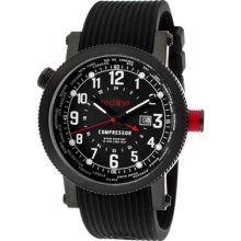 Red Line Watches Men's Compressor World Time Black Dial Black Textured