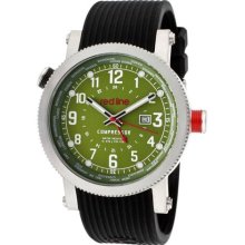 Red Line Watches Men's Compressor World Time Green Dial Black Silicone