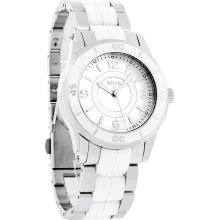 Relic By Fossil Hannah Ladies White Resin Links Mop Quartz Dress Watch ZR11883