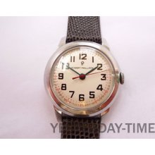 Robert Phillippe (Rosieres) 1950's Stainless Steel Swiss 17 Jewel Military Dial Gents Manual Watch